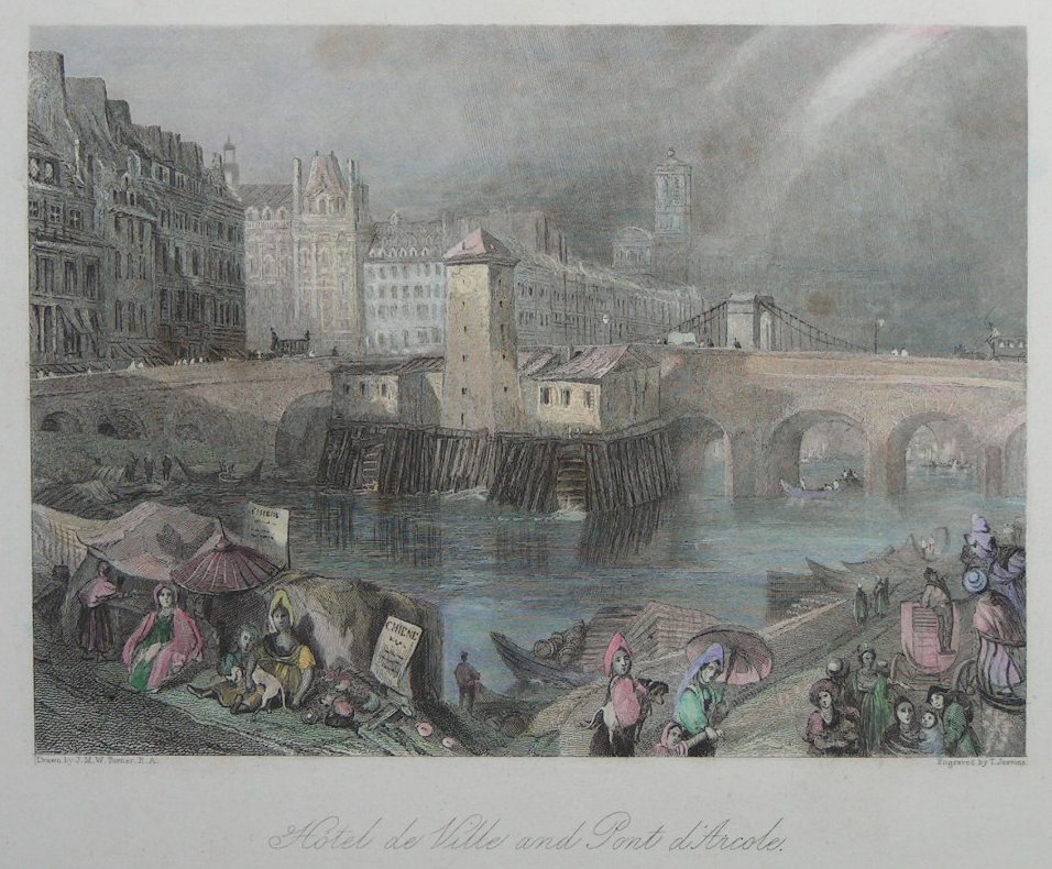 Print - Hotel de Ville and Pont d'Arcole - Jeavons